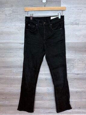rag & bone / JEAN High-Rise Straight Leg Jeans - Worn Black - Size 26